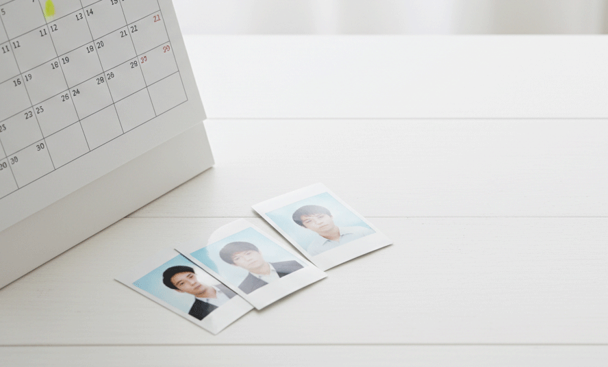 撮影から3ヶ月以内の新しい写真を使用する
