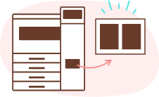 Webアプリから発行される番号を使い、コンビニのマルチコピー機で印刷して完成!